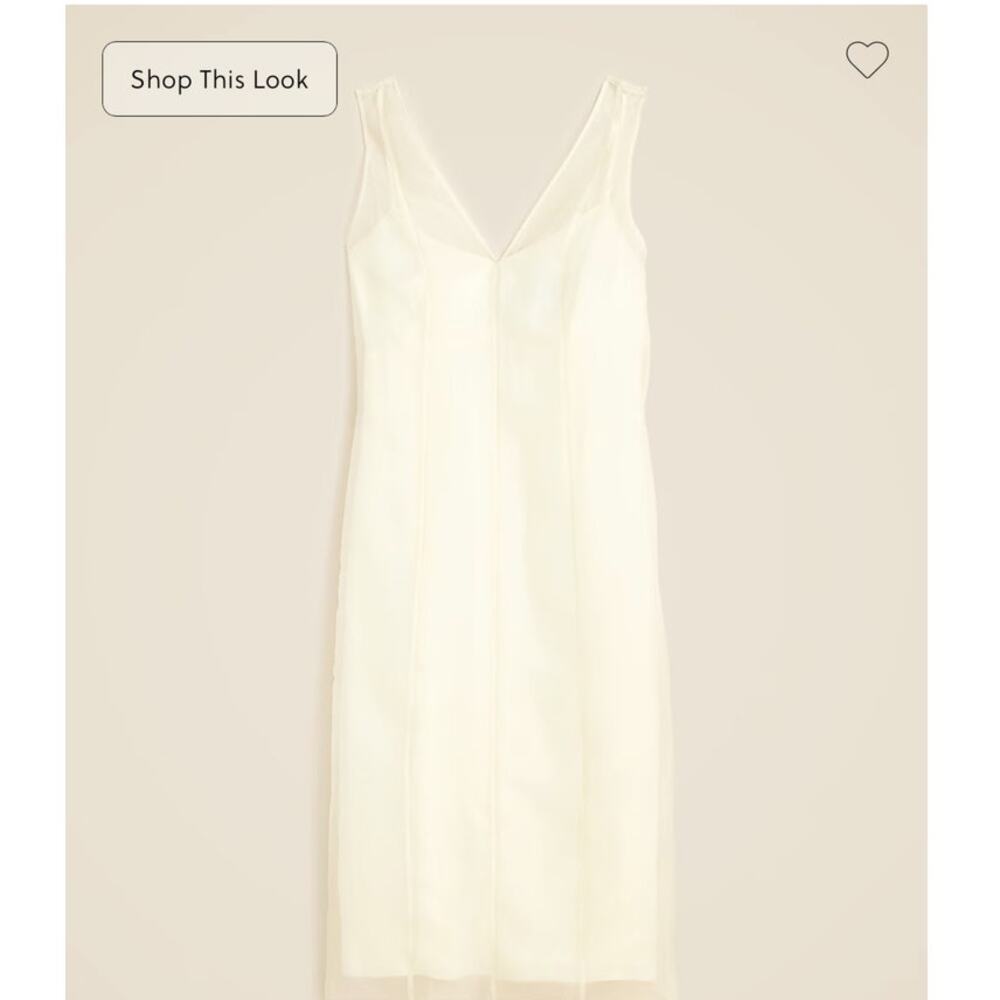J. Crew Women's Ayered Organza Shift Midi Dress Ivory Lace Size 10 NWT - Picture 6 of 14